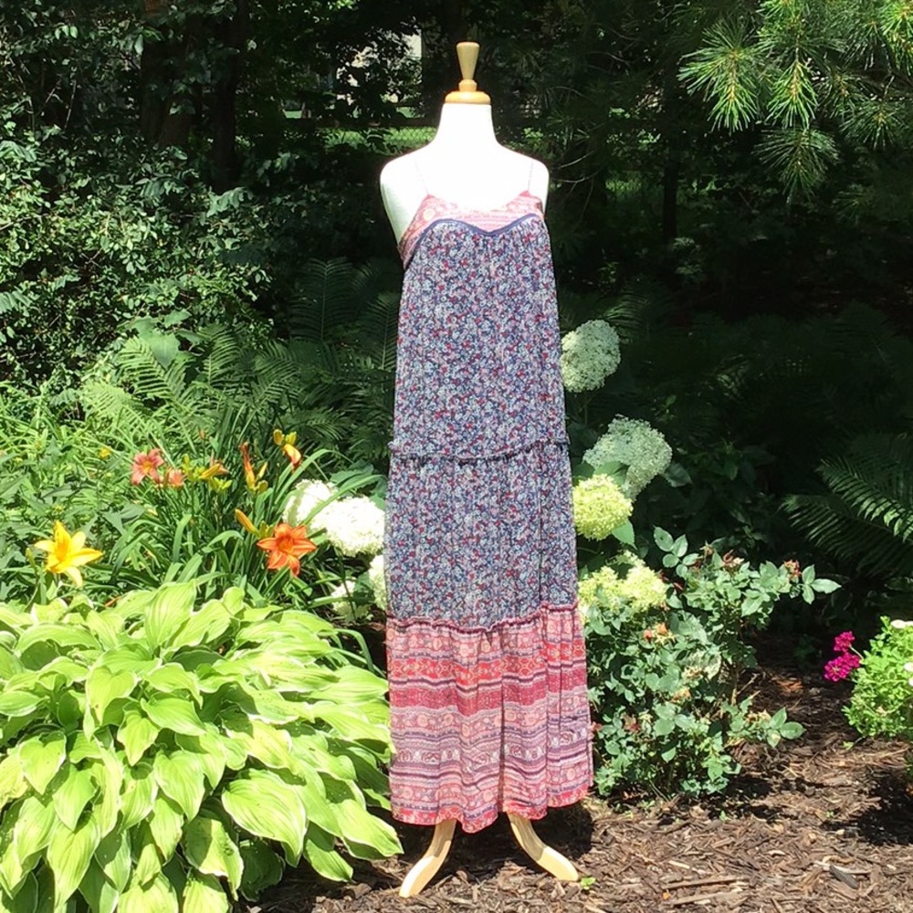 Target Xhilaration maxi dress in red and blue